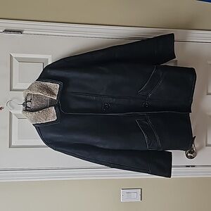 As new condition Man's Leather jacket  Lanb shear liner